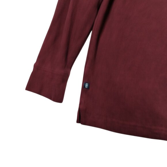 Chaps Quarter 1/4 Zip Sweatshirt Men's Large Dark Red Burgundy Long Sleeve - Picture 5 of 7